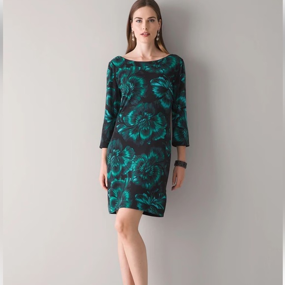 White House Black Market Red Rose Floral Print Reversible Dress Size XS - Picture 6 of 6